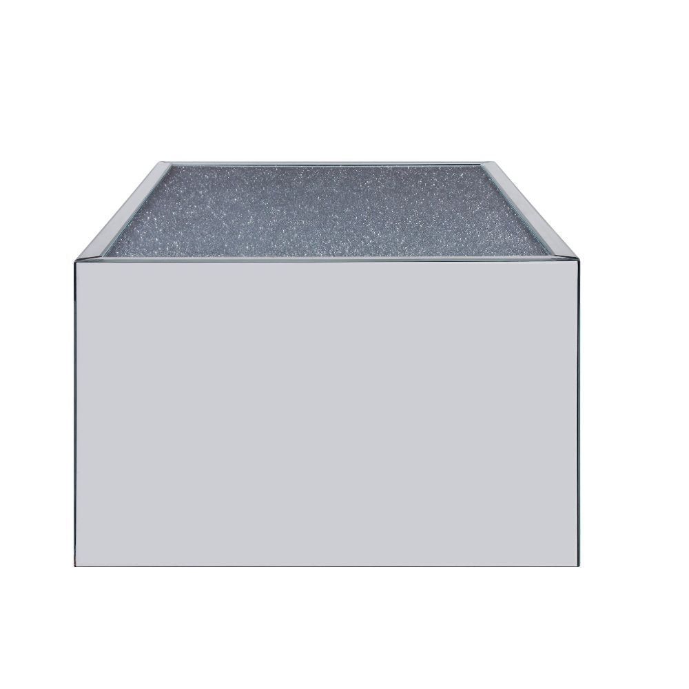 Noralie - Coffee Table - Clear Glass, Mirrored & Faux Diamonds