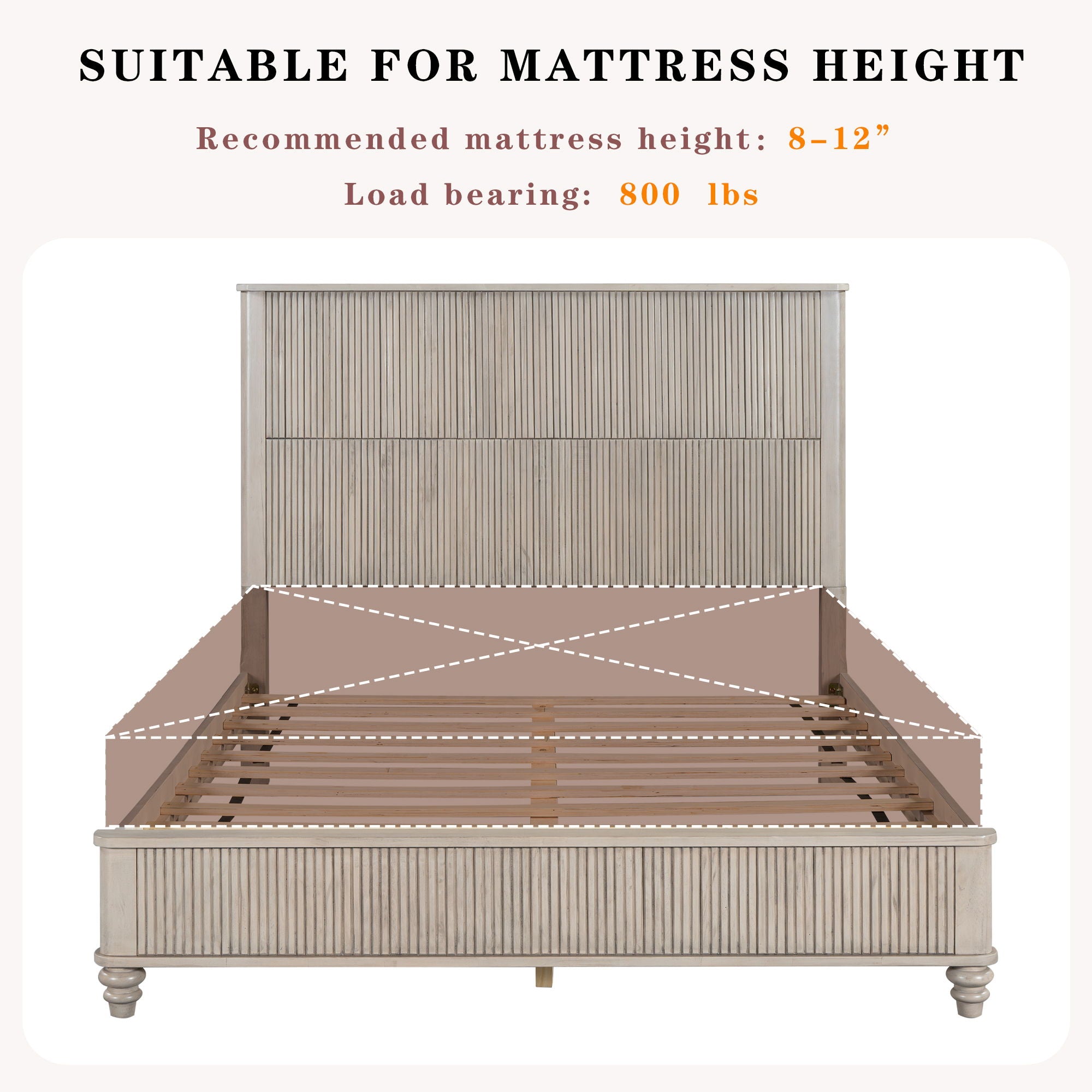 Platform Bed Frame With Tall Headboard