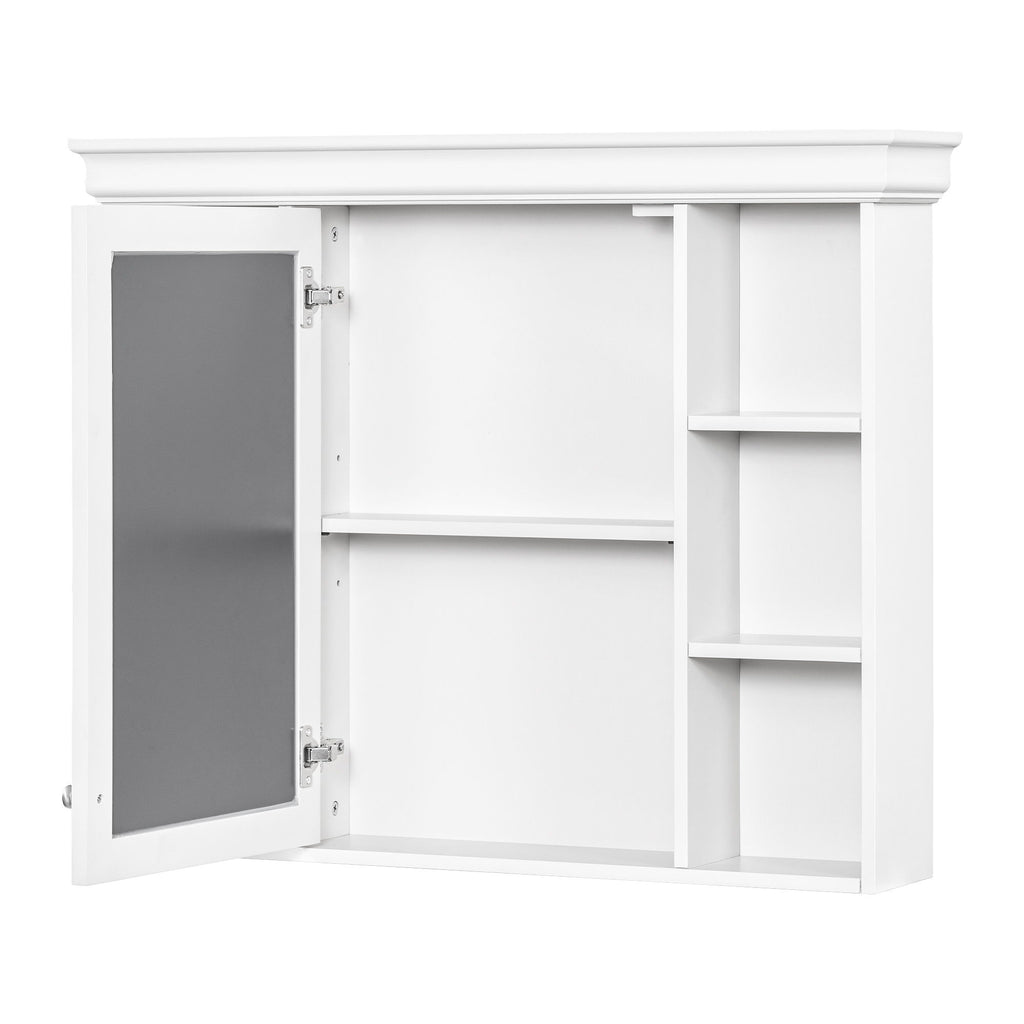 Bathroom Vanity With Medicine Cabinet, Storage Cabinet With 4 Drawers, Adjustable Shelf Mirror
