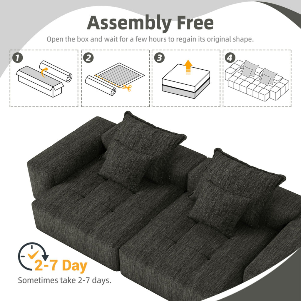 Modern Oversized Diy Combination, Modular Sectional Sofa With Pillows