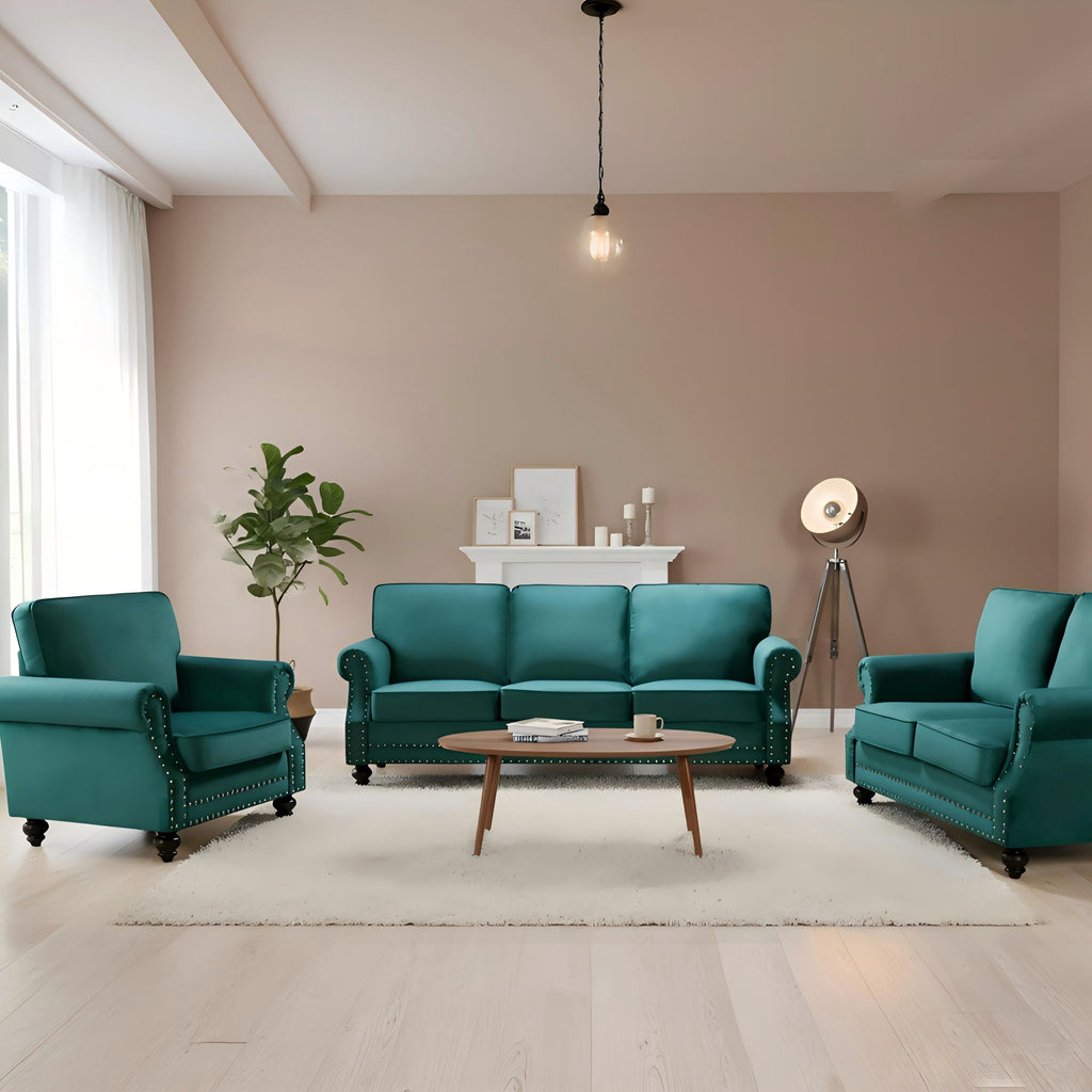 Upholstered Accent Armchair With Turned Legs For Living Room