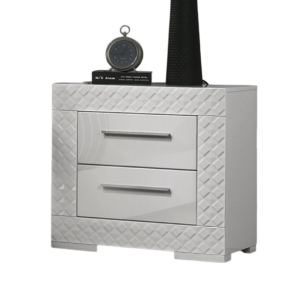 Nightstand With Bar Handle - White