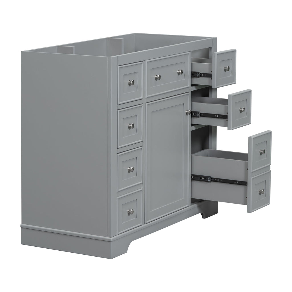 Modern Bathroom Vanity Base Only With 1 Cabinet And 6 Drawers