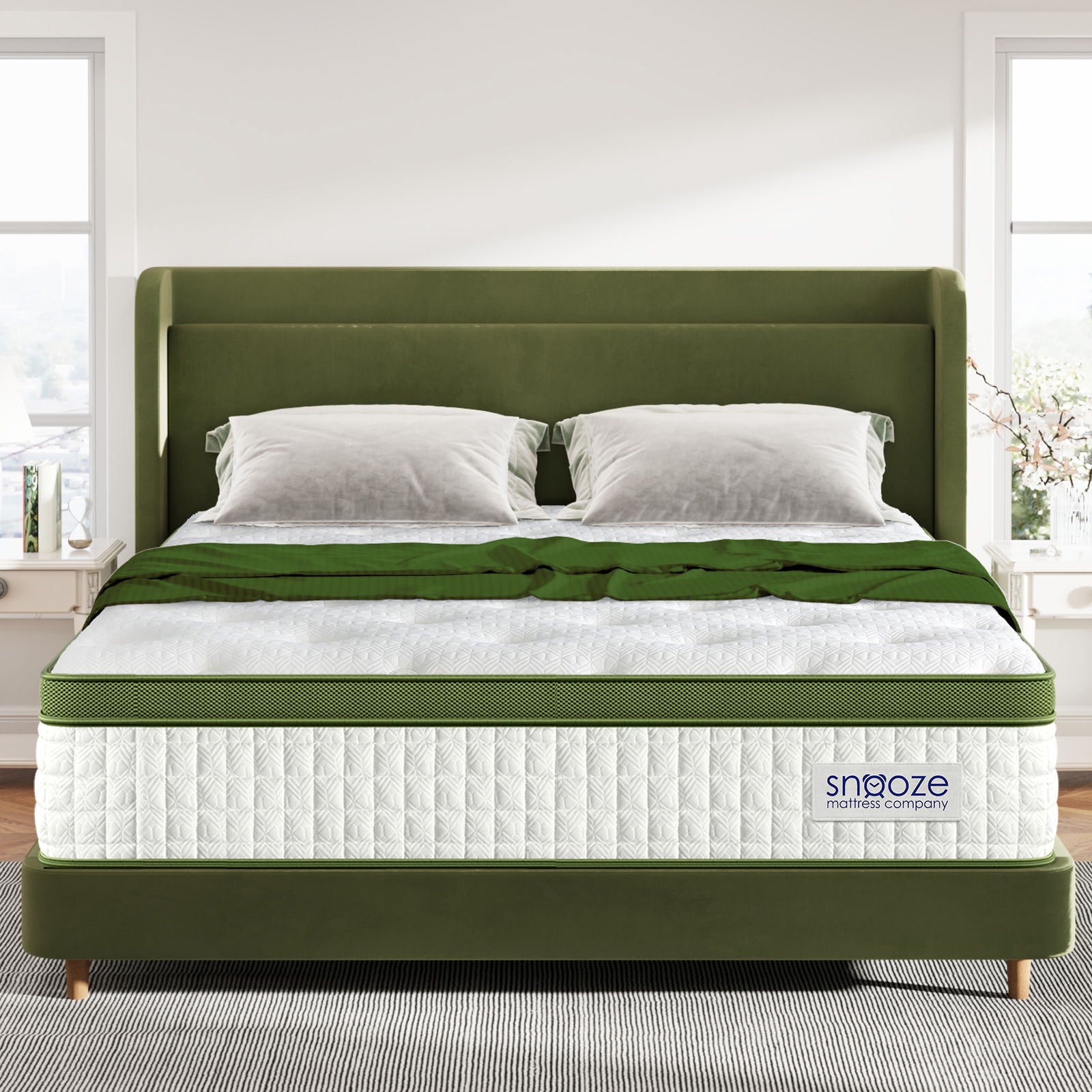 Snooze Mattress Company Glacier - 12" Euro Top Medium Hybrid Mattress With Independently Encased Coils & Gel Memory Foam