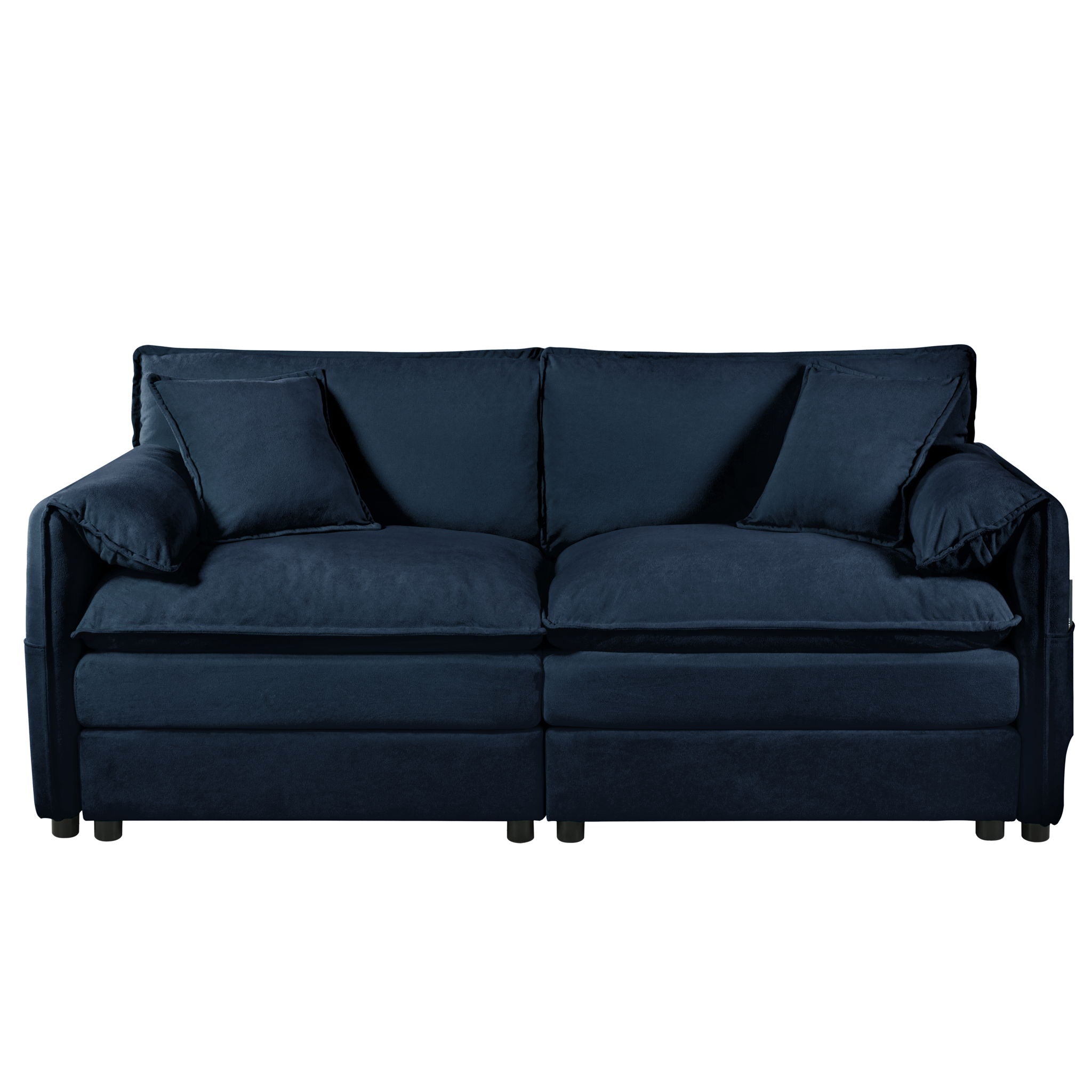Modern Upholstered Loveseat And Armchair Set With Pillows