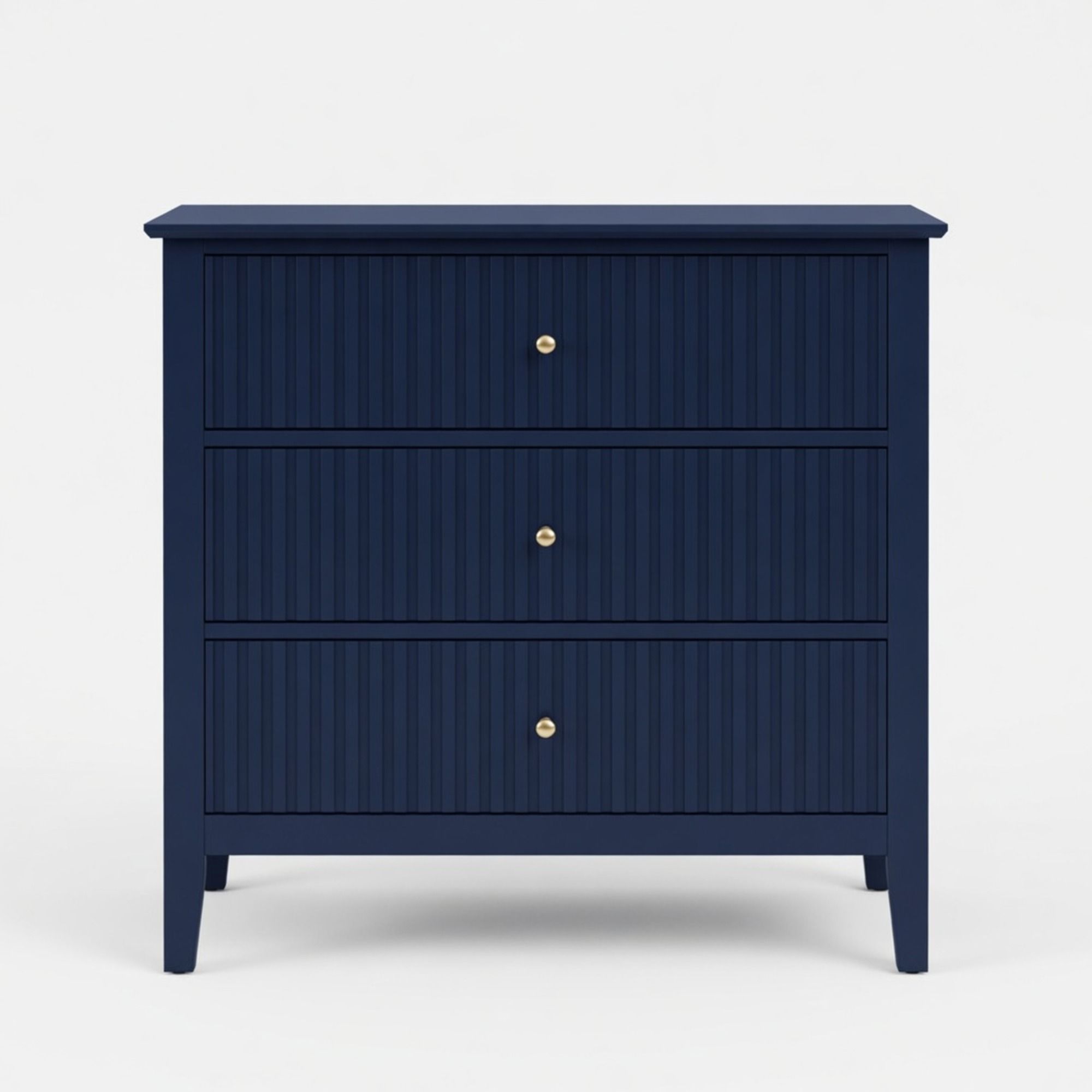 Fluted 3 Drawer Nightstand With Soft Close Slides