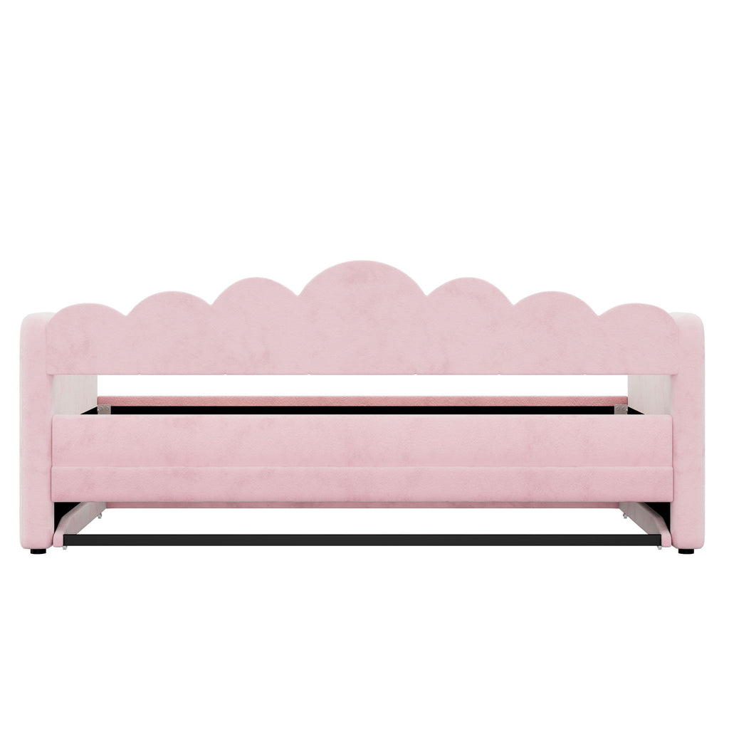 Upholstered Daybed With Adjustable LED Trundle