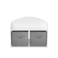 Toy Box Bench With Collapsible Drawers, Storage Cabinet Organizer - White
