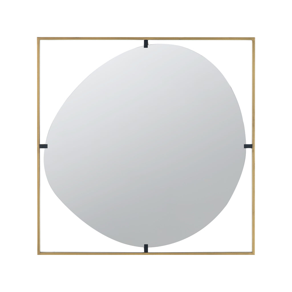 Poppy Mirror With Metal Frame Contemporary Design For Bathroom, Entryway Wall Decor