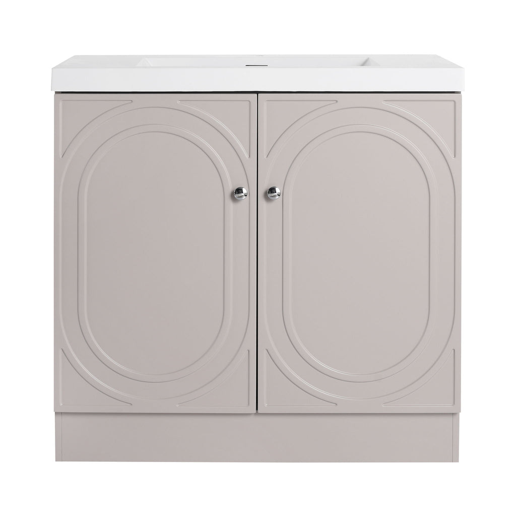 Contemporary Freestanding Bathroom Vanity With Resin Sink & Soft-Close Cabinet Doors