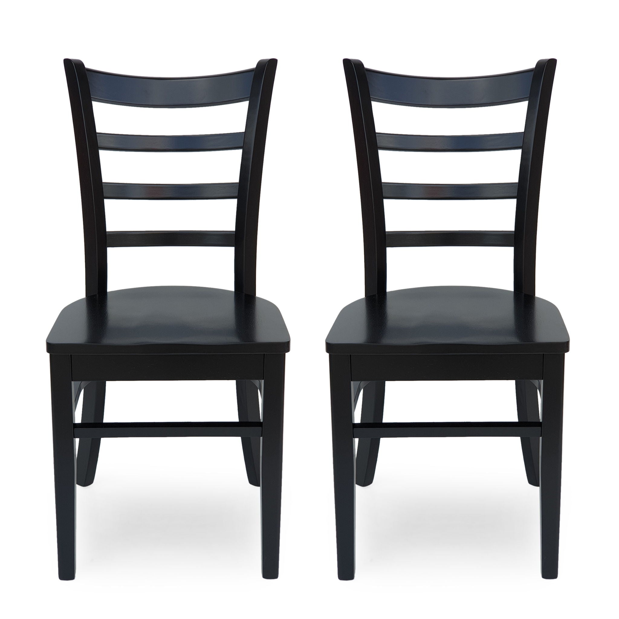 Farmhouse Style Dining Chair Set With Traditional Ladder Back Design
