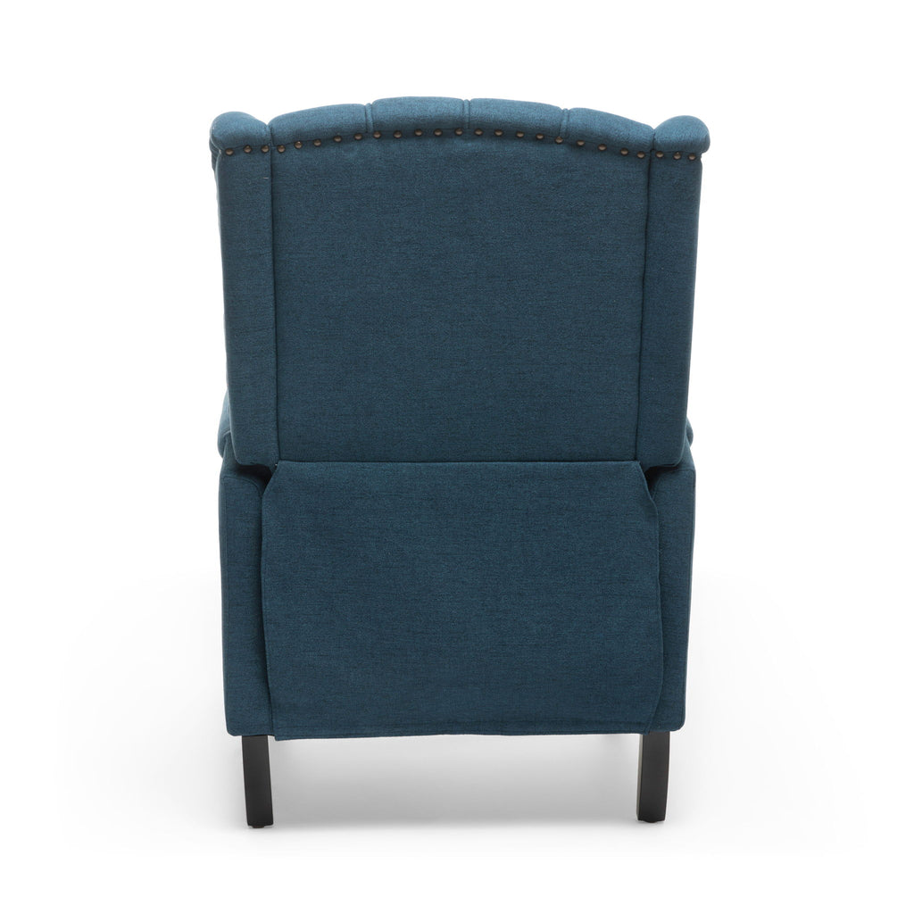 Armchair Recliner With Pushback Mechanism And Wingback Design