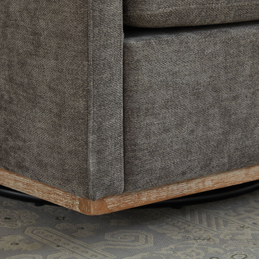 Modern Square Upholstered Swivel Accent Chair With Metal Base