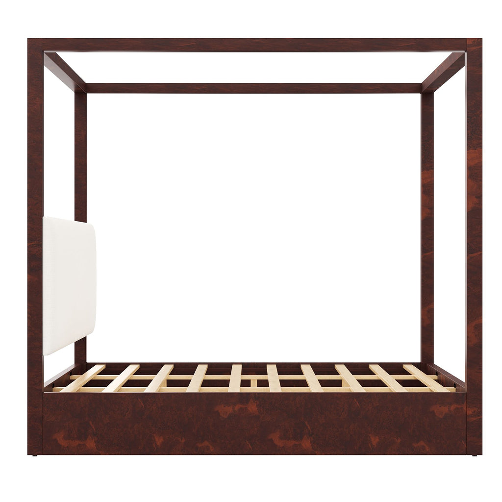 Canopy Platform Bed With Upholstered Headboard