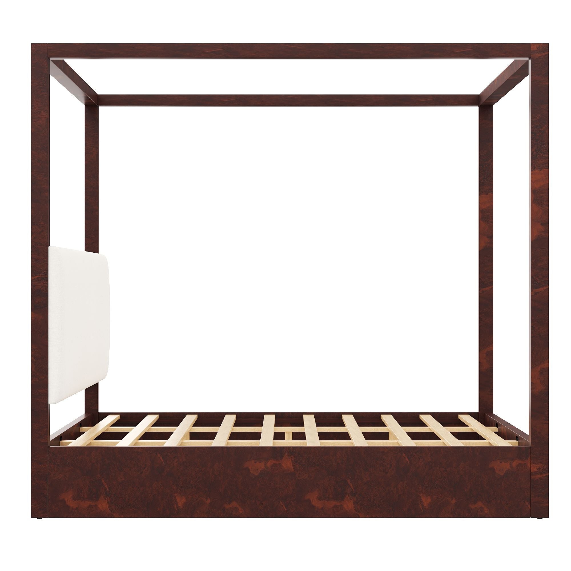 Canopy Platform Bed With Upholstered Headboard