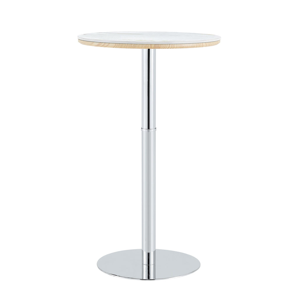 Circular Bar Table - White / Silver