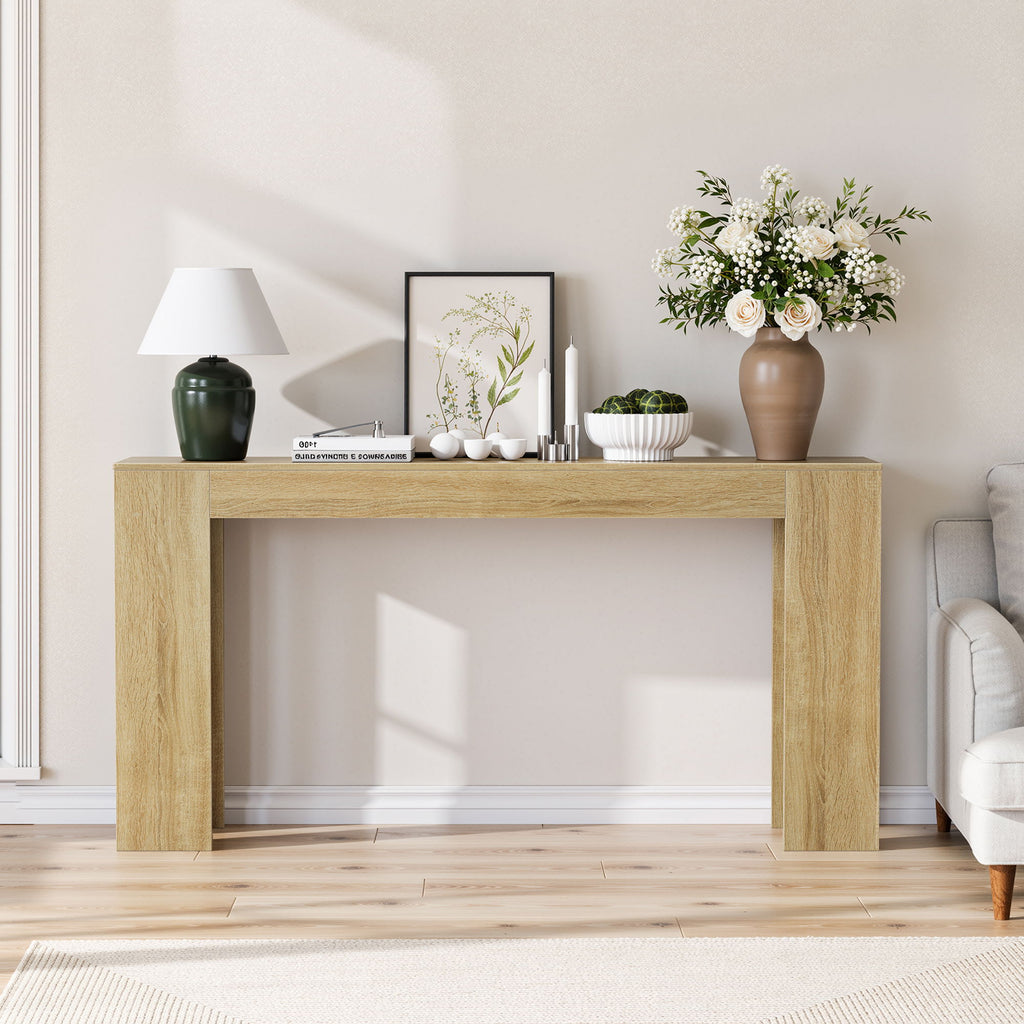 Farmhouse Style Extra Long Walnut Console Table