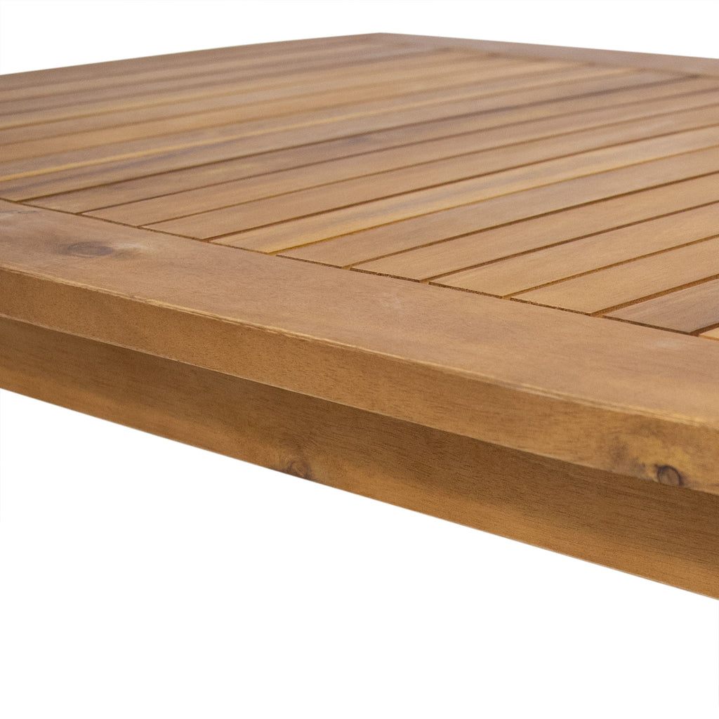 Outdoor Acacia Wood Loveseat Set With Coffee Table