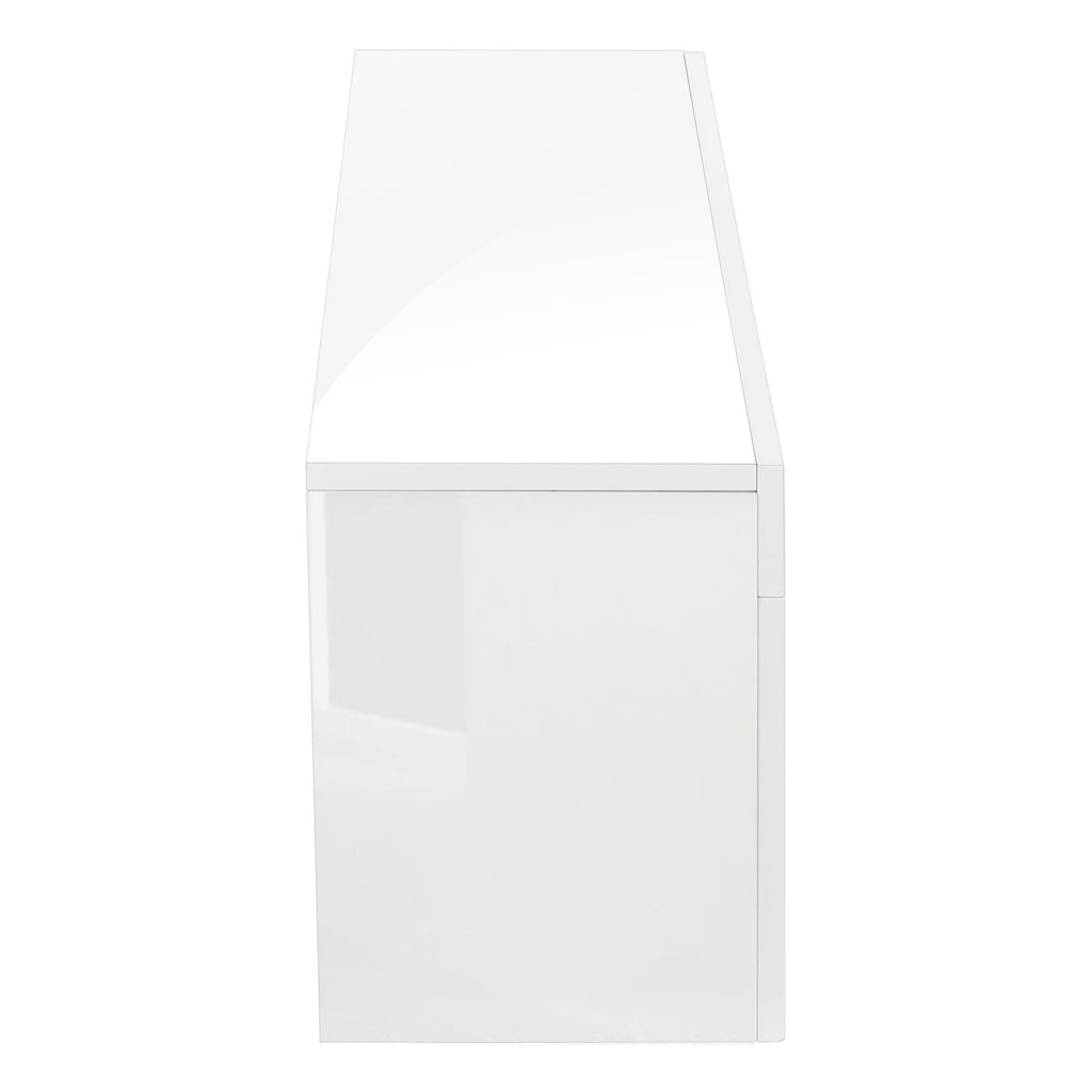 TV Stand, Console, Media Entertainment Center, Storage Cabinet, Glossy Contemporary & Modern - White