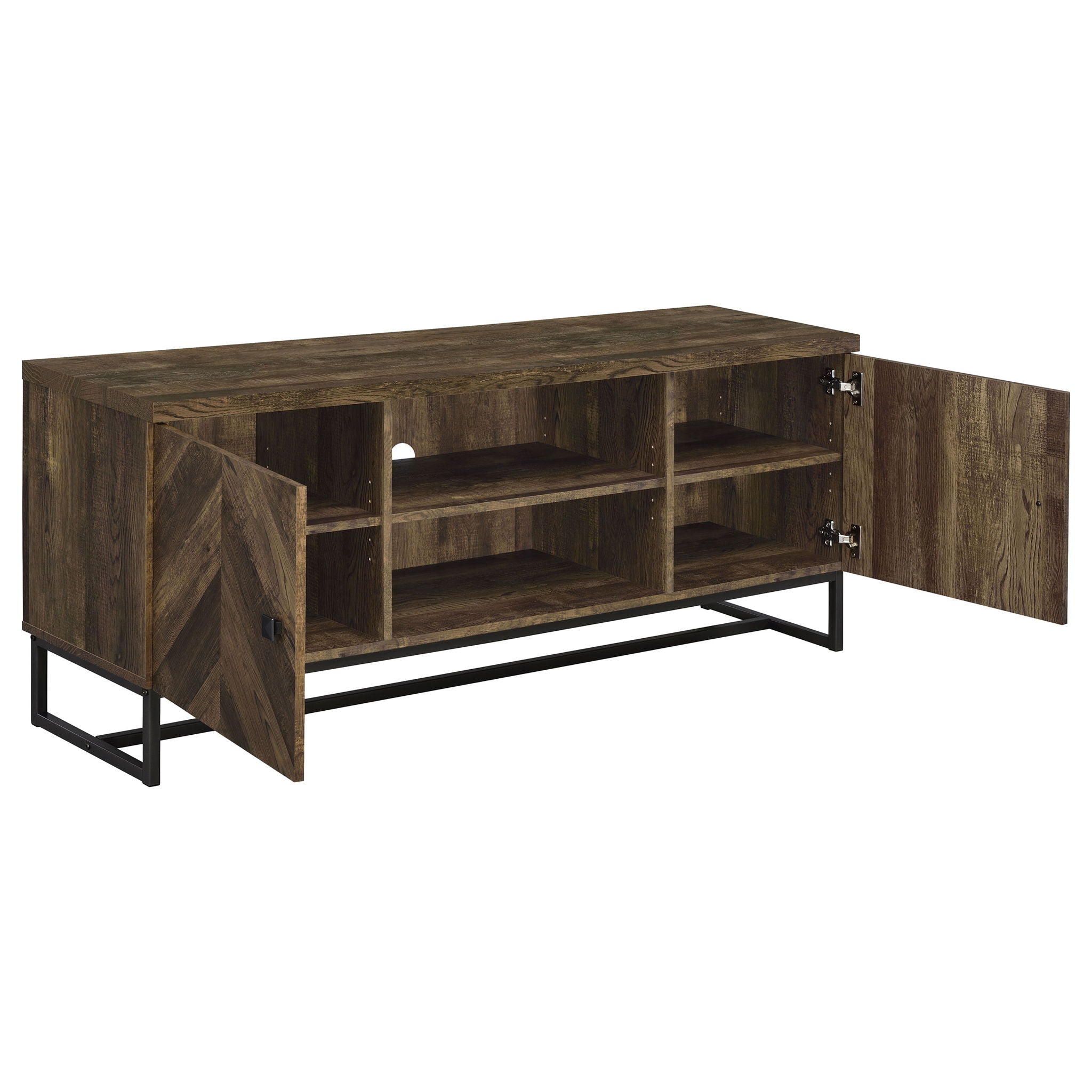 Chase - 2 Door Console With Herringbone Design - Oak