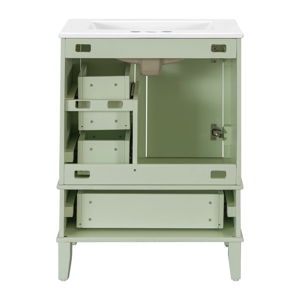 Bathroom Vanity, Modern Bathroom Cabinet With Sink Combo Set, Bathroom Storage Cabinet With A Soft Closing Door And 3 Drawers, Solid Wood Frame