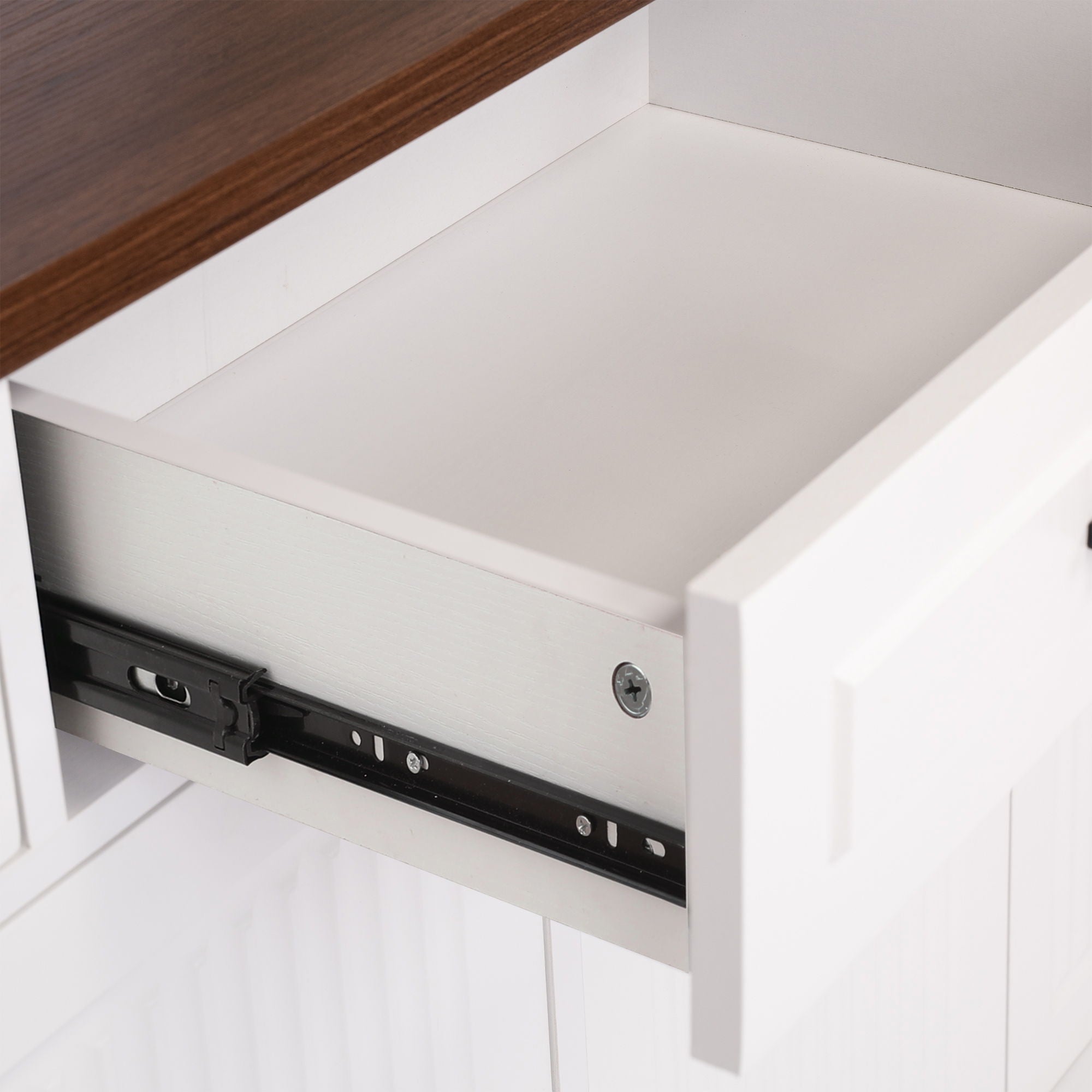Fluted Sideboard Buffet Cabinet With 4 Doors And 3 Drawers