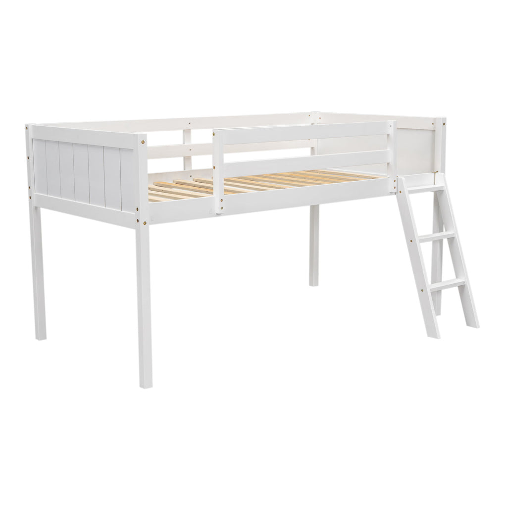 Low Loft Bed With Adjustable Ladder