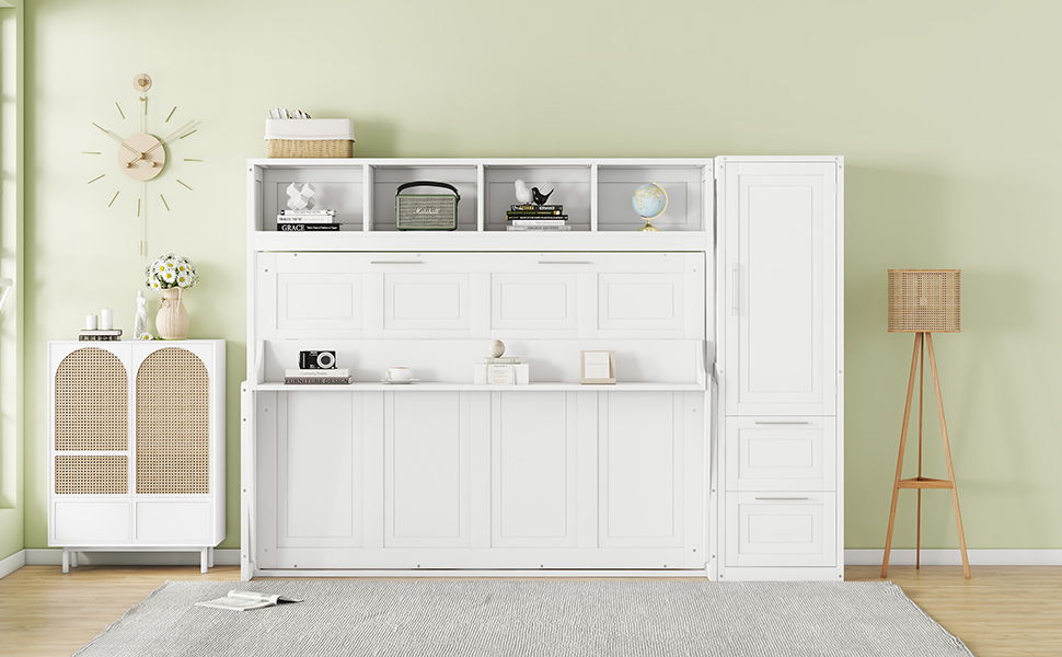 Space Saving Murphy Wall Bed With Closet And Drawers