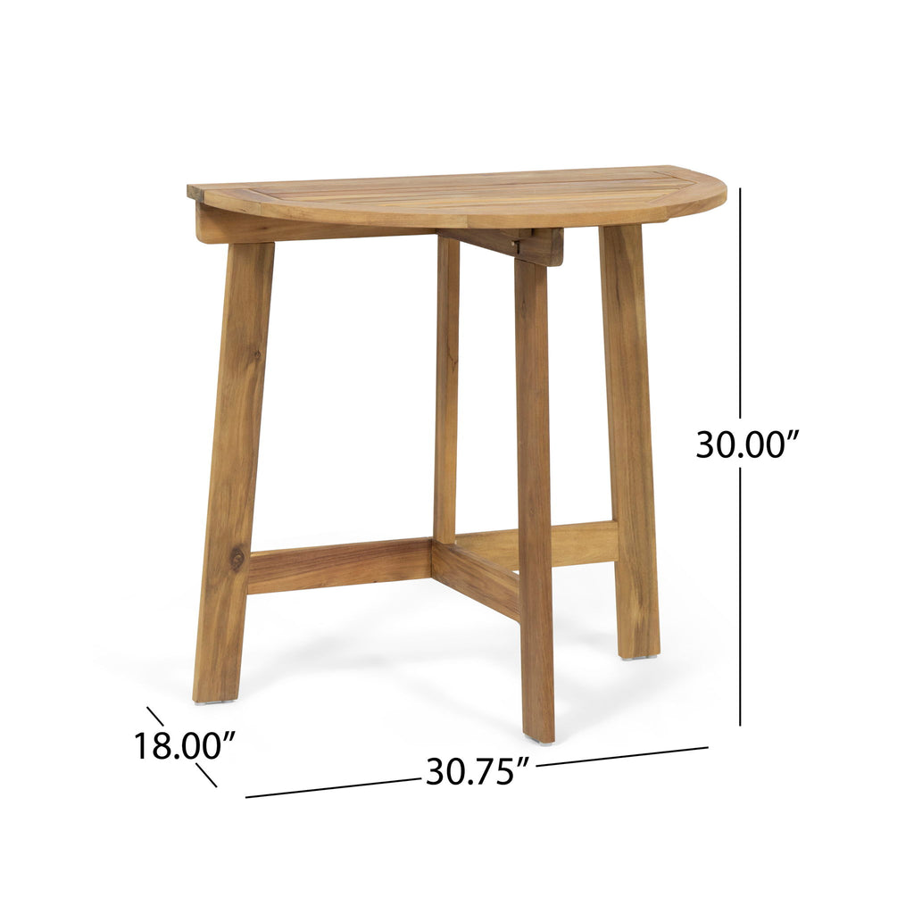 Outdoor 3 Piece Half Round Folding Bistro Set
