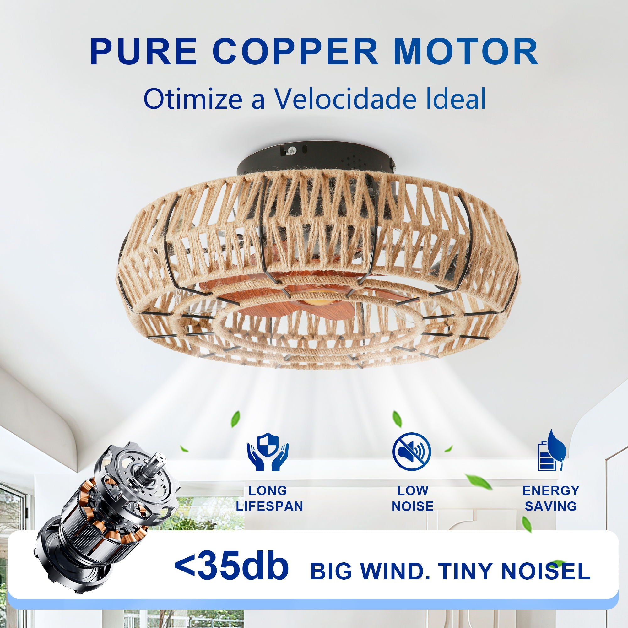 Flush Mount Ceiling Fan With Light Kit (Not Included Bulbs), Remote Control - Matte Black