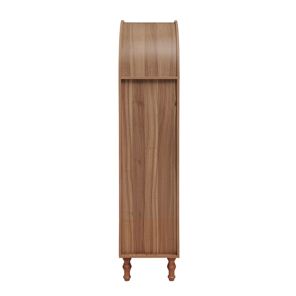 Tall Kitchen Pantry Cabinet With Hollow Carved Doors Adjustable Shelves Versatile Storage Cabinet For Kitchen - Walnut