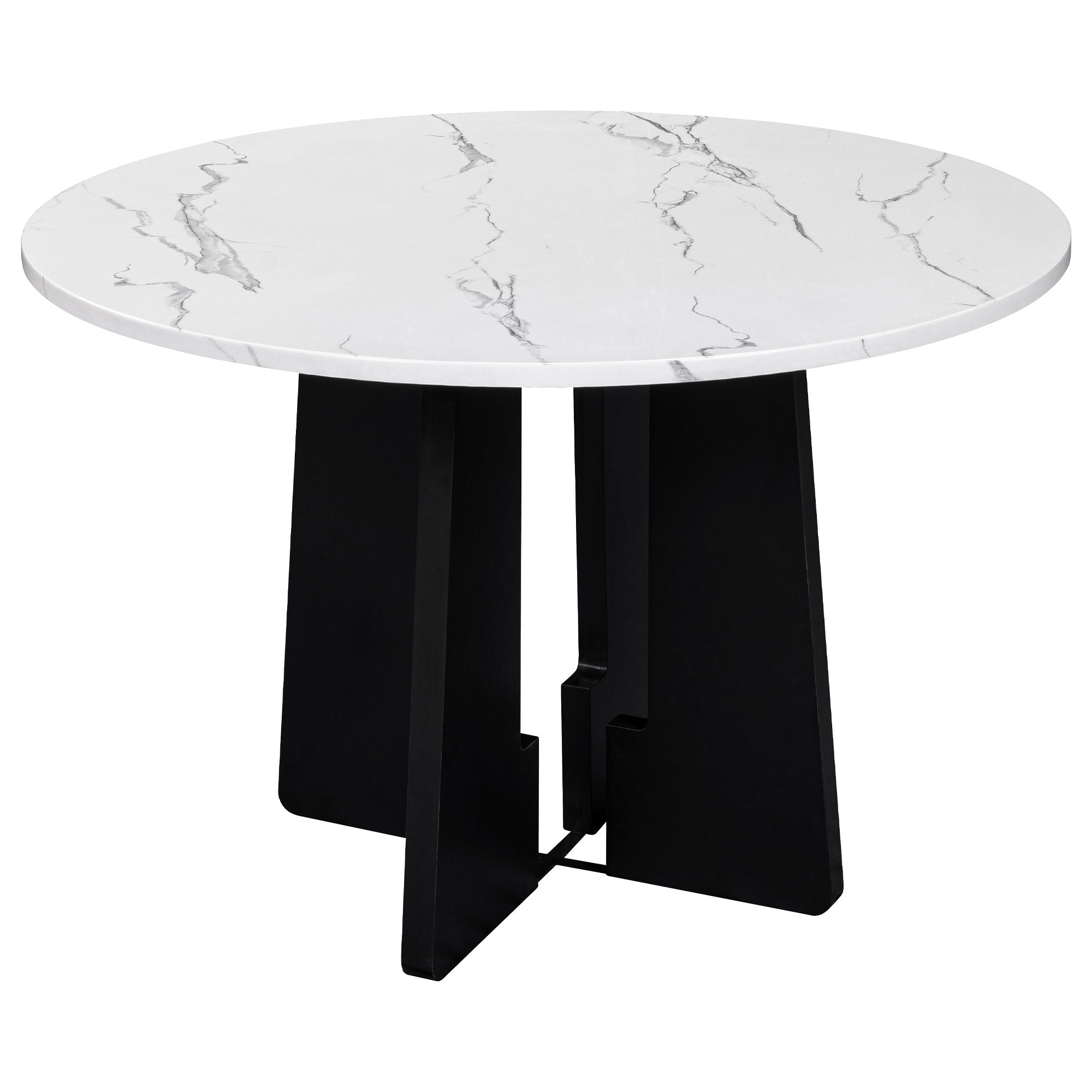 5 Piece Round Dining Table Set, Dining Table And 4 Upholstered Chairs For Dining Room, Kitchen Room, Living Room - White / Gray
