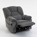 Ultra Wide Electric Lounge Chair With Hot Massage Heating And Auxiliary Standing Function, For Living Room - Gray