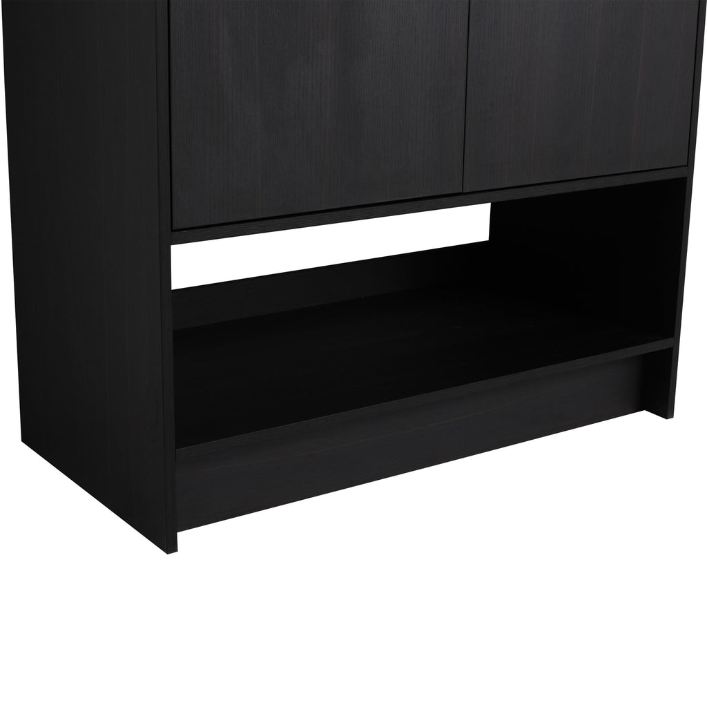 Modern Bathroom Vanity With Ceramic Sink, Freestanding Cabinet, Soft Closing Doors