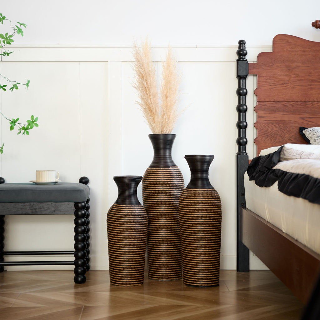 Classic And Neat Floor Vase, High Independent Flower Stand (Set of 3)