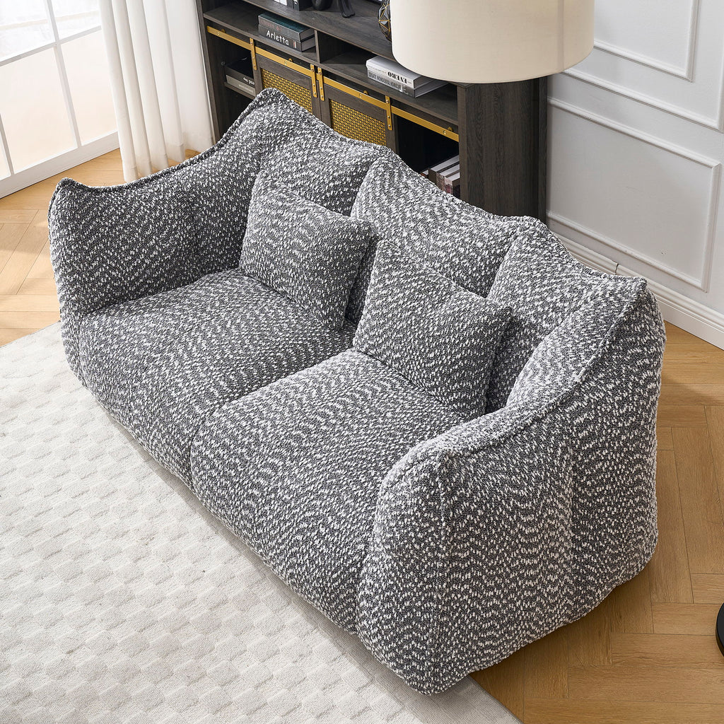 Comfortable Dual Beanbag Chair With High Resilience Foam Core For 2 People