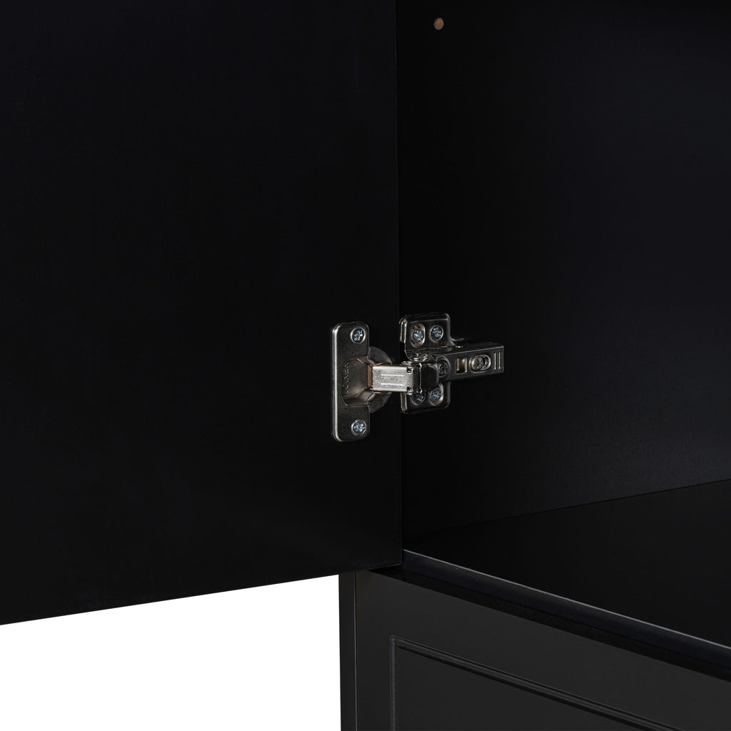 Modern Bathroom Storage Cabinet With Two Laundry Baskets, One Drawer, Adjustable Shelf