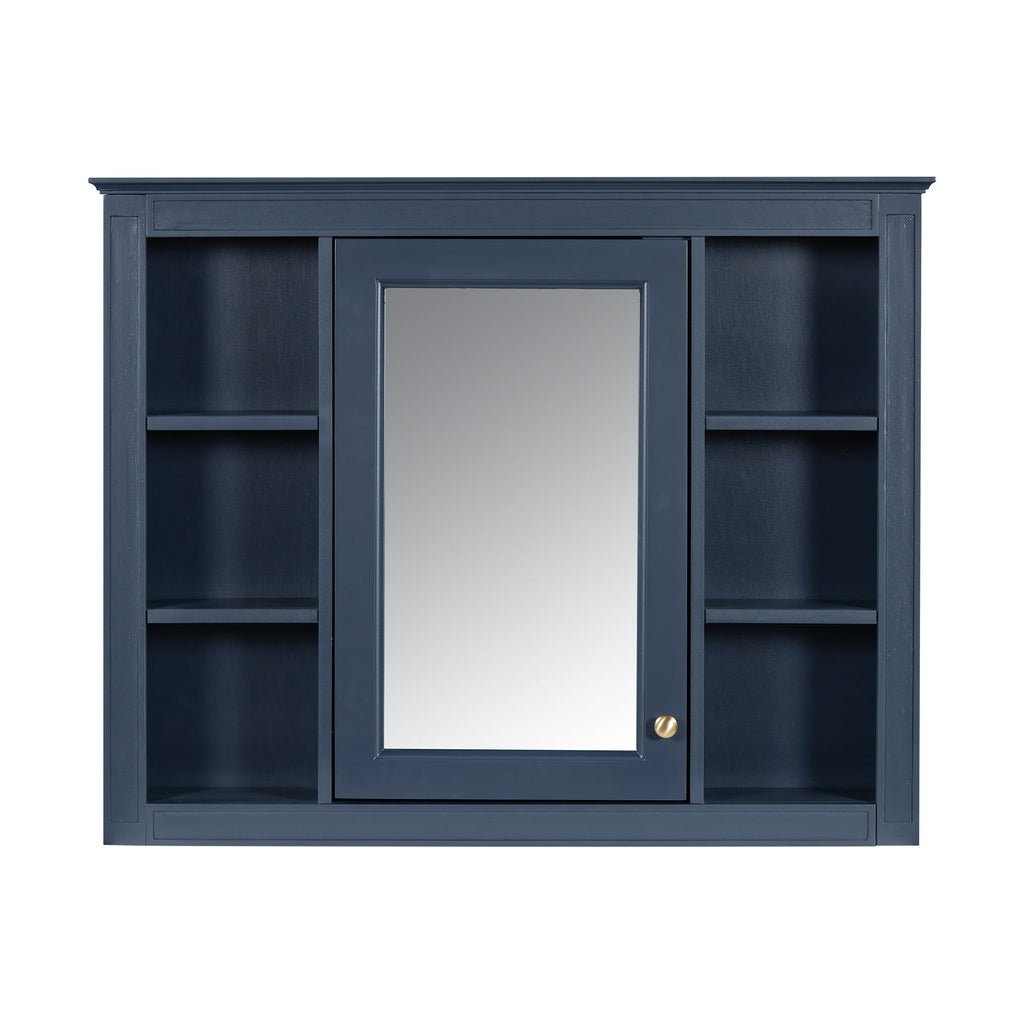 Bathroom Vanity With Mirror Cabinet, Single Sink With 2 Soft Closing Doors And 4 Drawers