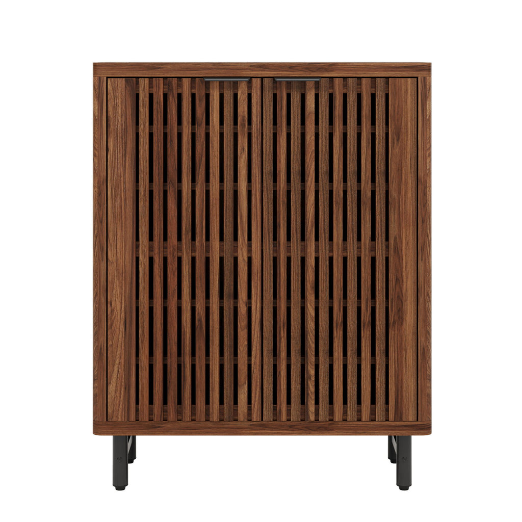 6 Tier Shoe Cabinet With Louvered Doors