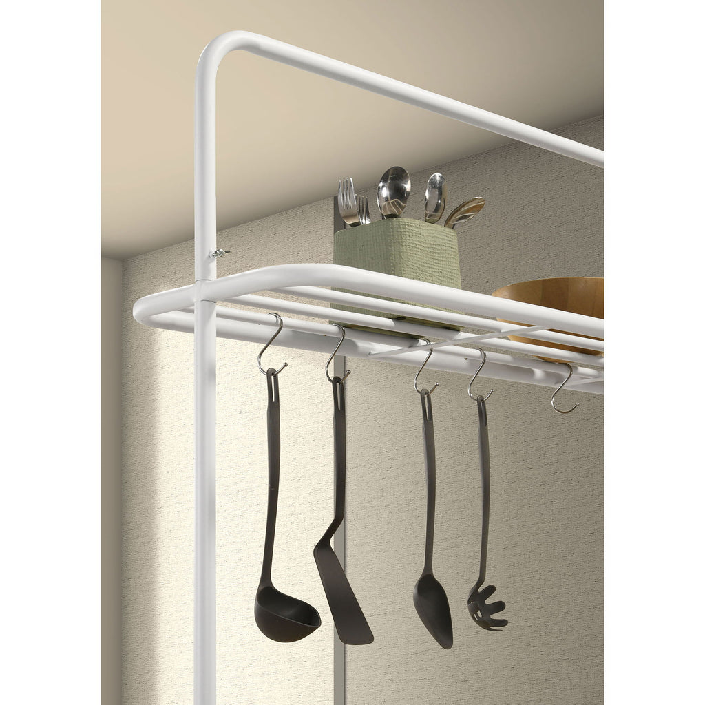 Cowichan - Kitchen Island Counter Table With Pot Rack - White