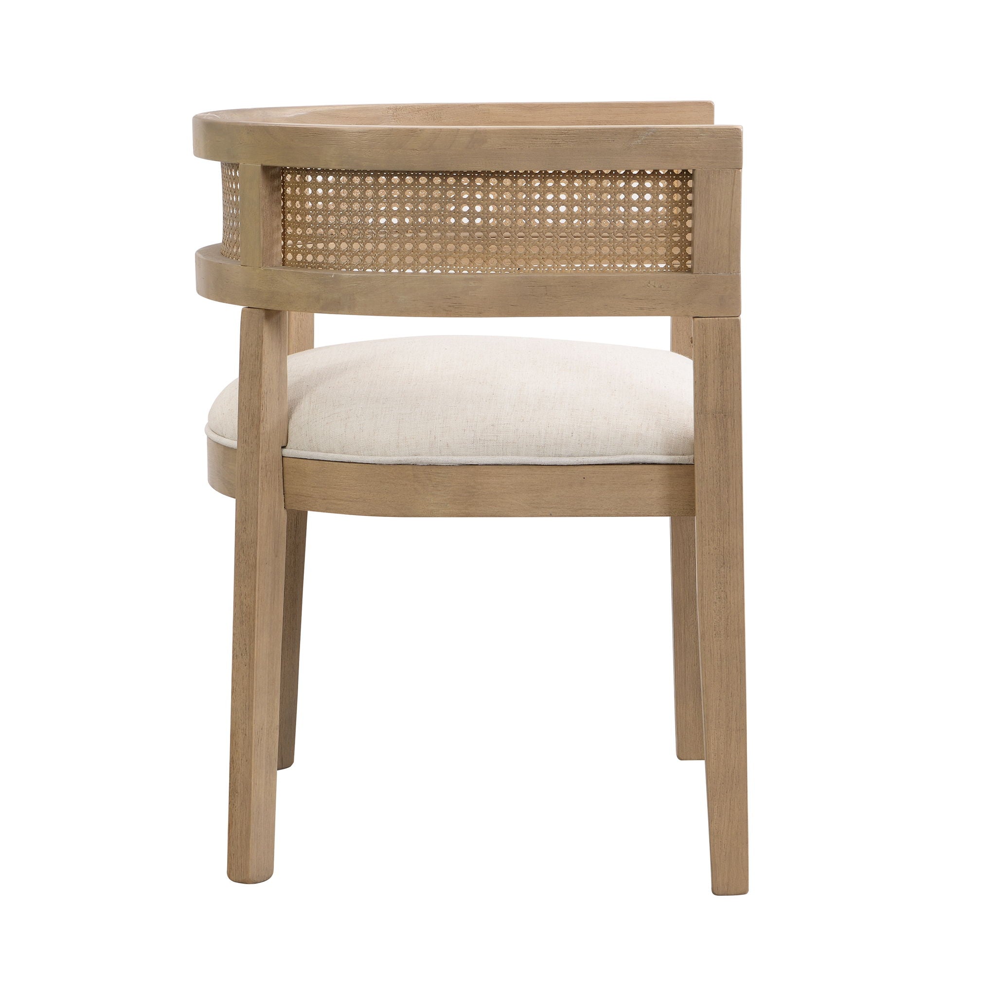 Contemporary Dining Chair Set With Rattan Backrest