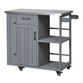 Outdoor Kitchen Island Prep Station With Lockable Wheels, Ample Storage, Towel & Spice Racks
