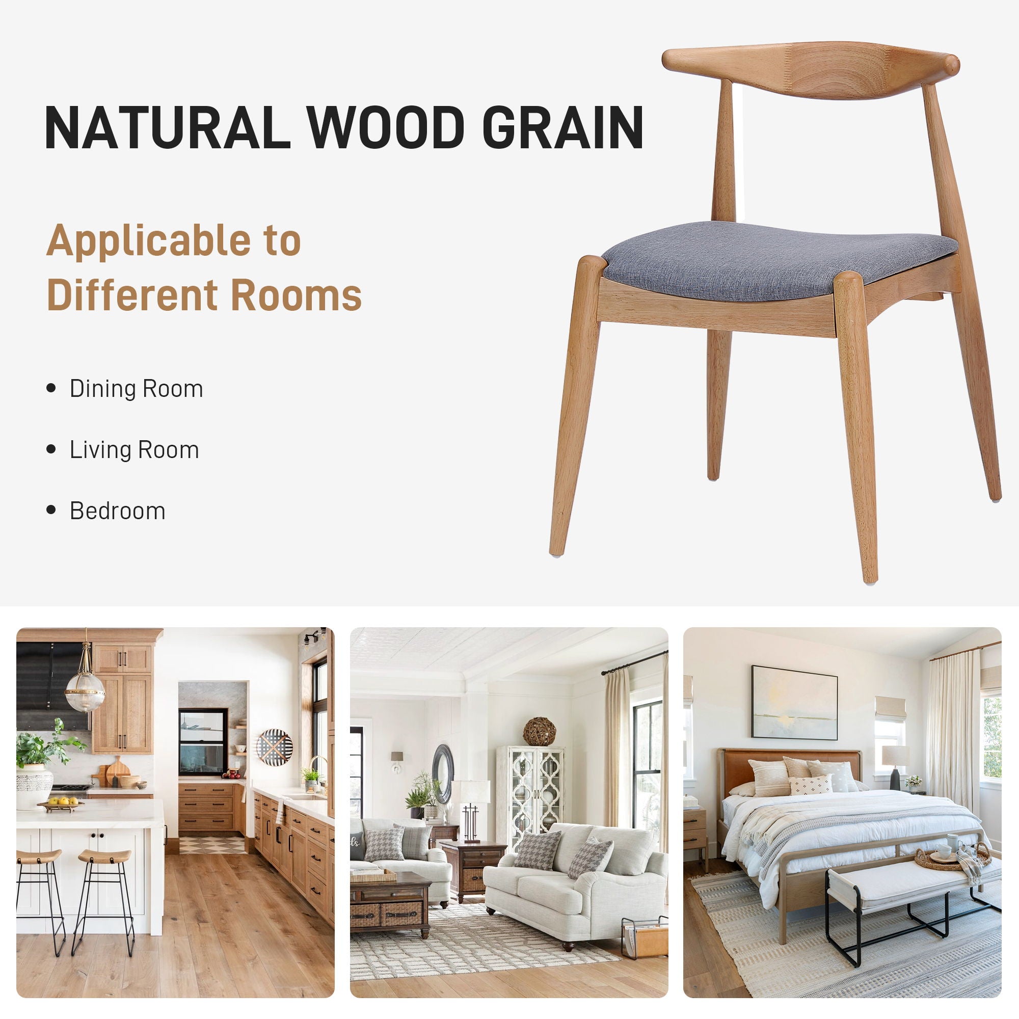 Elegant Dining Chairs With Ergonomic Backrest & Comfort Cushions (Set of 2)