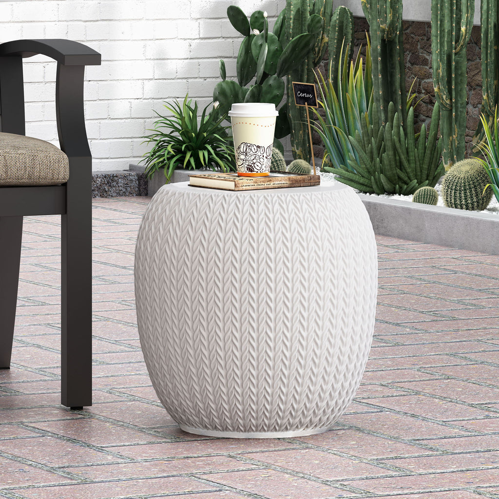 Outdoor Lightweight, Concrete Side Table - Antique White