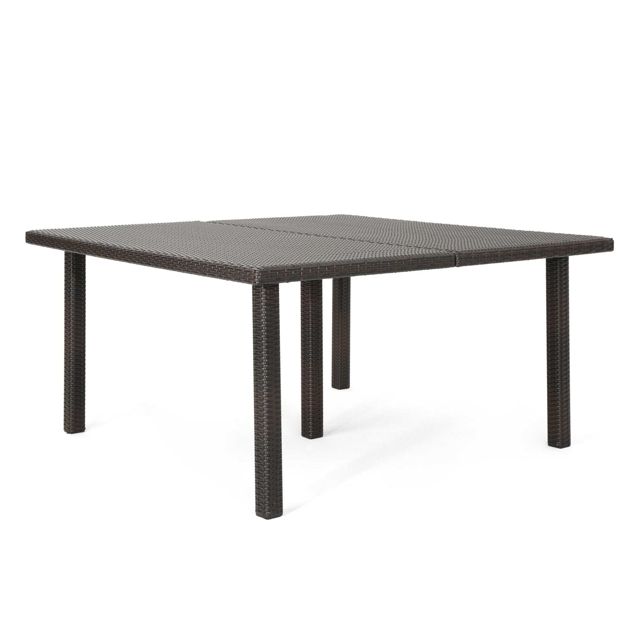 Outdoor Square Rattan Wicker Dining Table - Brown
