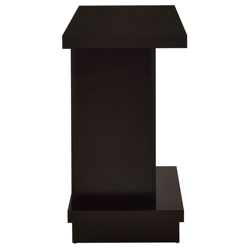 Fiona - Pedestal Console Table With Geometric Design - Cappuccino