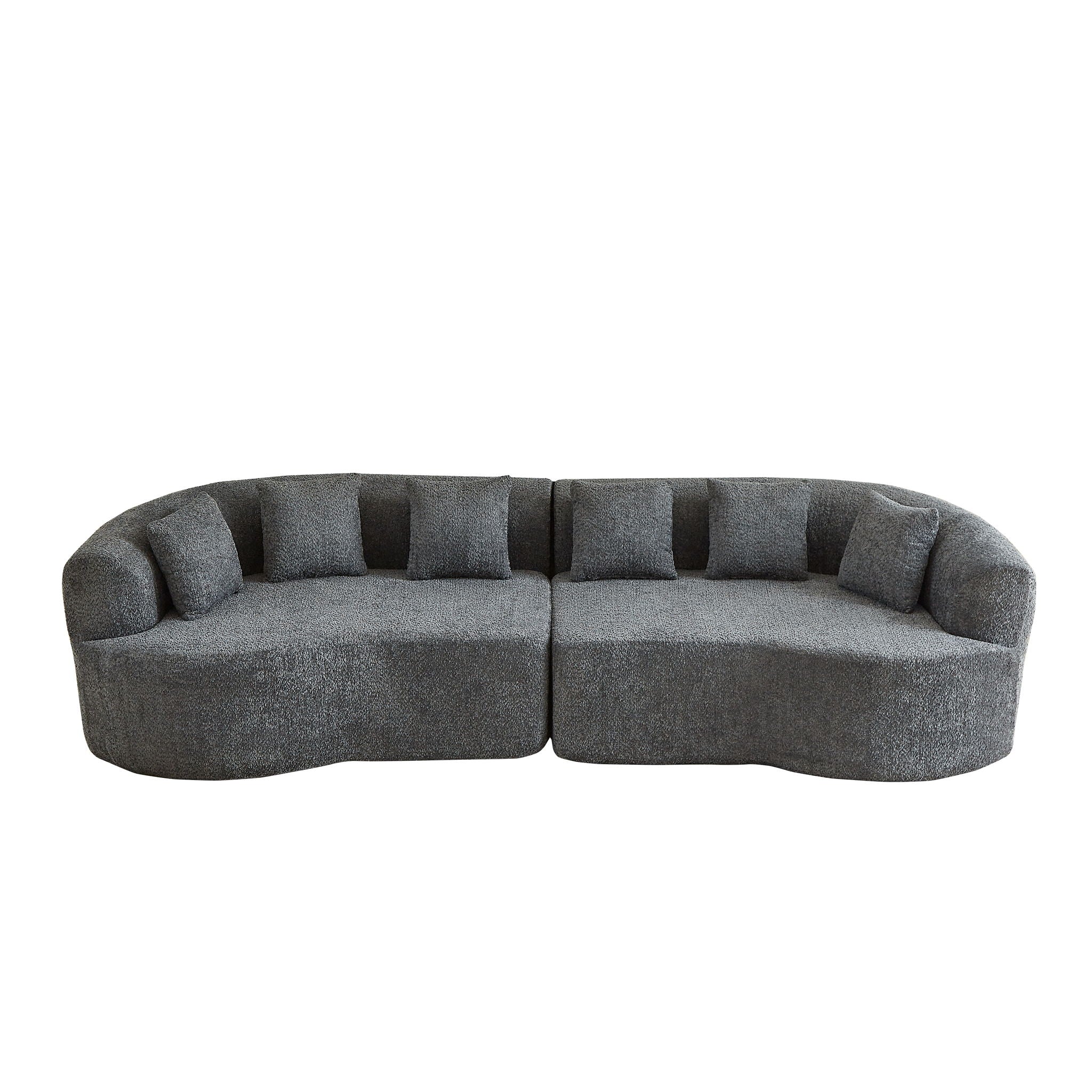 Curved Sectional Sofa With 6 Pillows