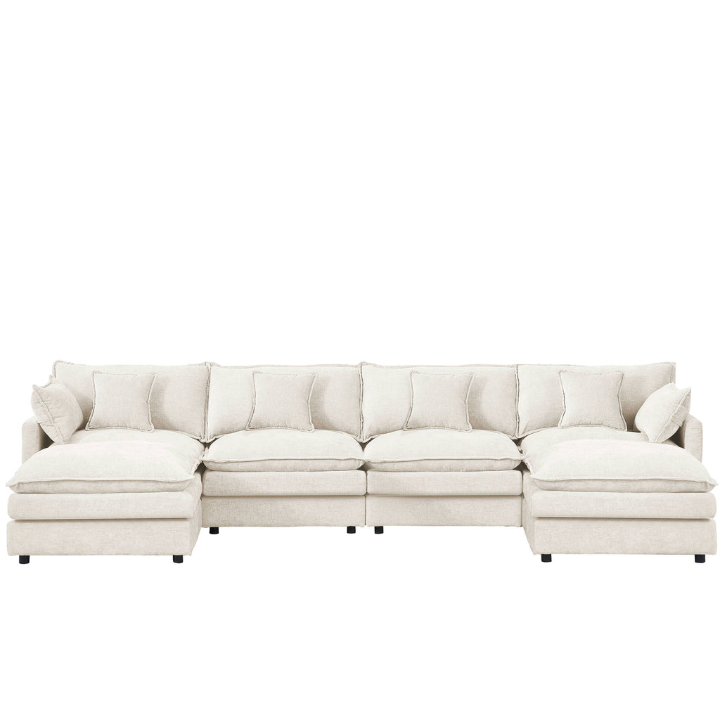 Modular U Shaped Sectional Sofa, 4 Seater Comfy Cloud Couch