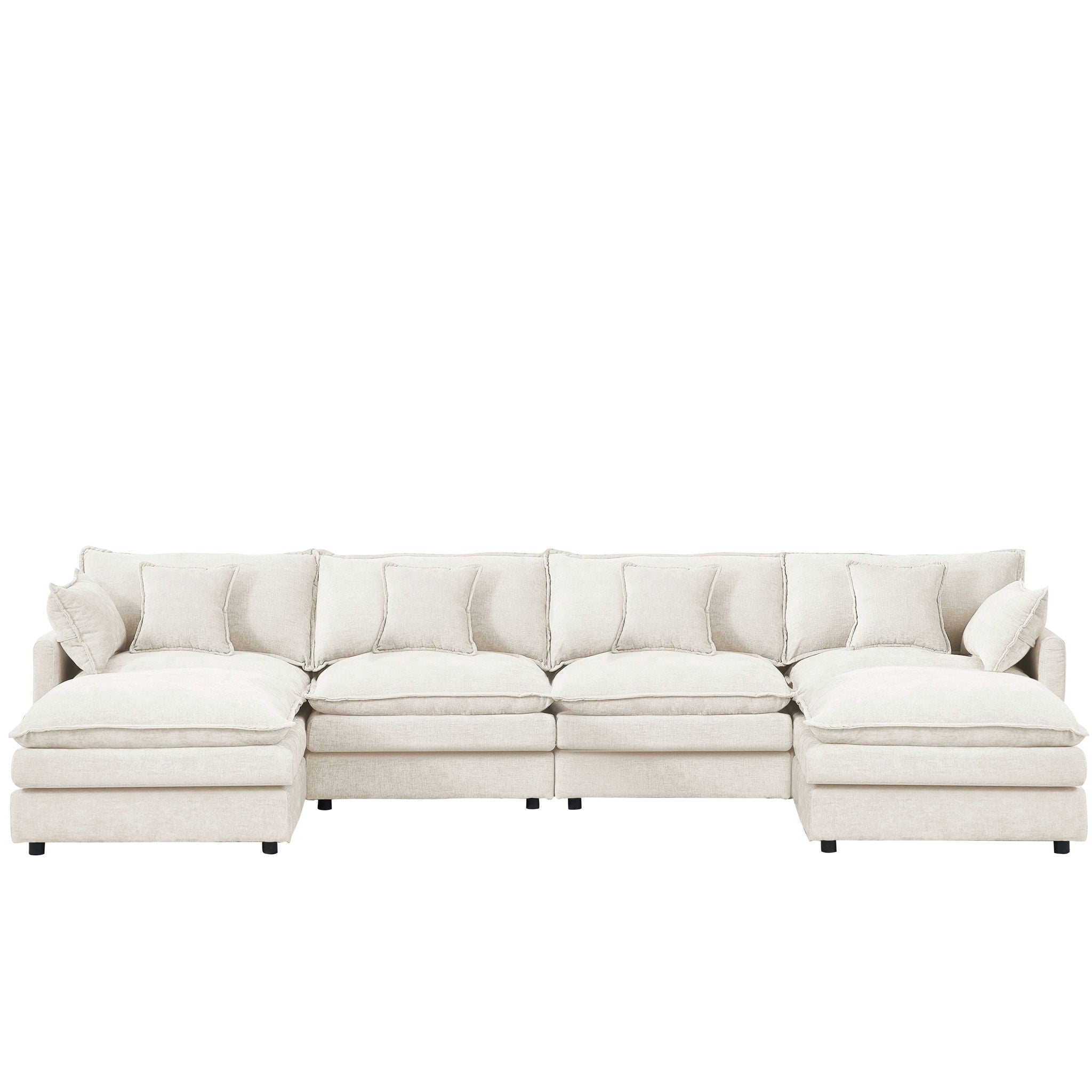 Modular U Shaped Sectional Sofa, 4 Seater Comfy Cloud Couch