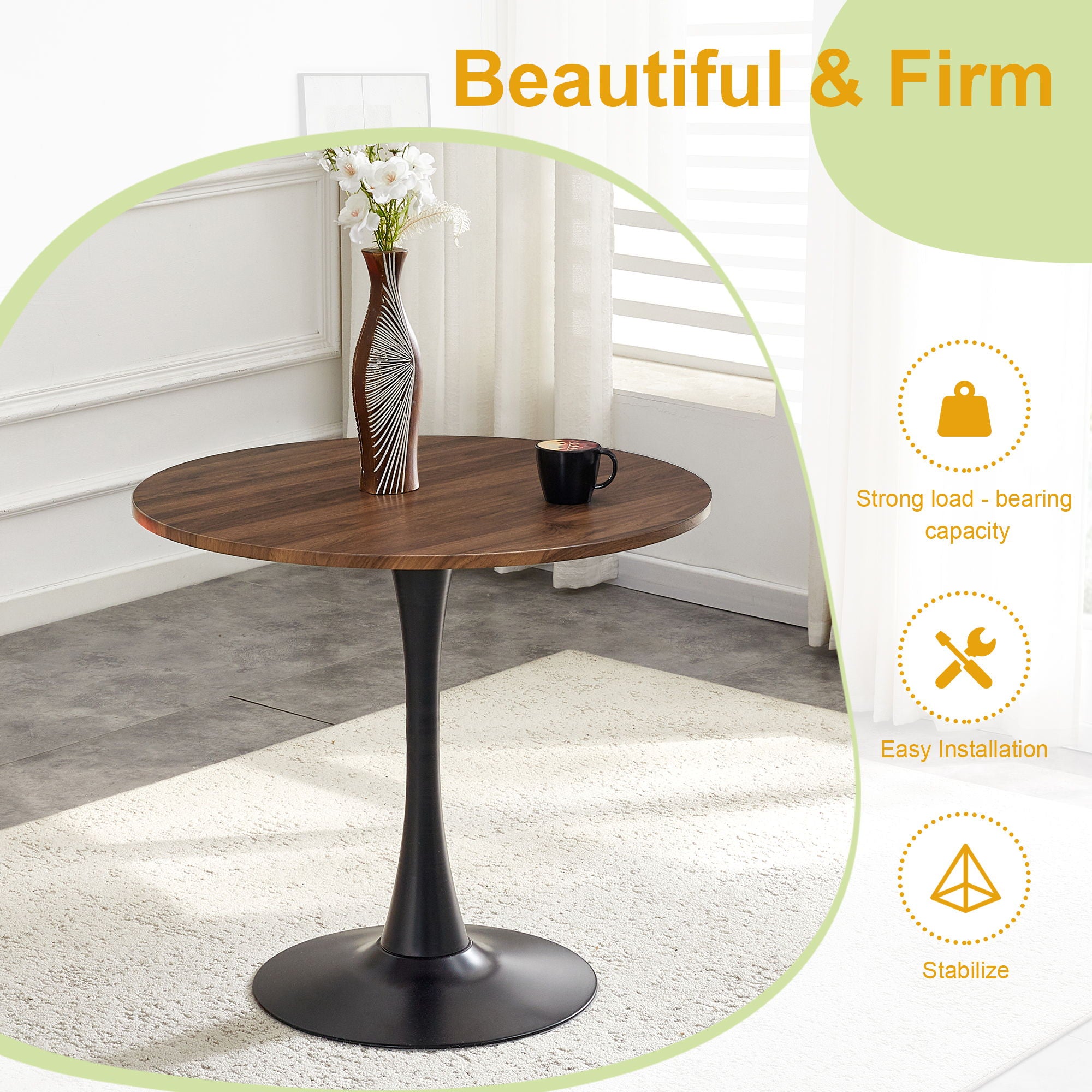 Ergonomic Round Dining Table For Kitchen